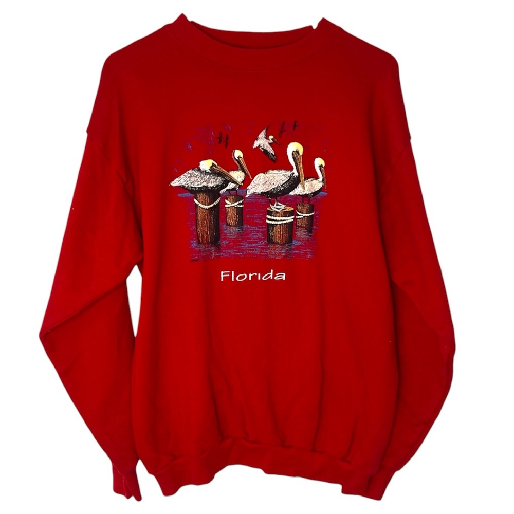 Vintage Florida Duck Pelicans Dock Crewneck Sweatshirt